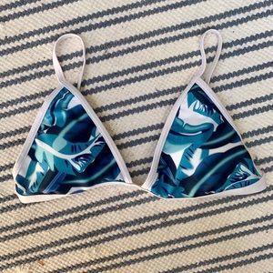 Blue Tropical Bathing Suit Top